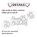 Silver Glitter Happy 25th Birthday Cake Topper - 25th Birthday Cake Topper, 25th Birthday Party Decoration