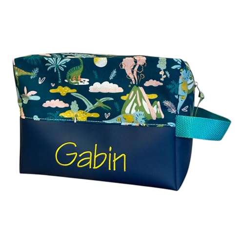 Trousse de Toilette Enfant personnalisé motif Dino idée cadeau anniversaire