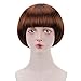 FREE BEAUTY Brown Short Bob Flapper Cosplay Wig-Synthetic Costume Women's Natural Looking Halloween Party Christmas Bangs Wigs