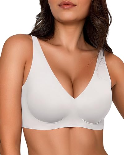 Image of Gailife Deep V Jelly Bras for Women No Underwire Wireless Seamless Push Up Bra Comfort Support Plunge Bralette Full Coverage