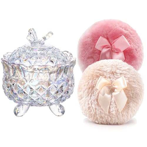 Luxury 4 Inch Glass Powder Container