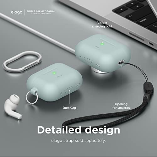 elago Silicone Case Compatible with Apple AirPods Pro 2nd Generation Case Protective Case with Keychain, Front LED Visible - Image 4