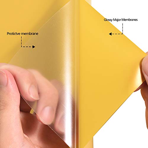 Image of RENLITONG Gold HTV Iron on Vinyl 12Inch by 10ft Roll Heat Transfer Vinyl for T-Shirt HTV Rolls for All Cutter Machine - Easy to Cut & Weed for Heat Transfer Design
