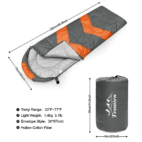 Tesmien Sleeping Bag for Adults & Kids 3-4 Season Warm Weather and Winter Lightweight - Image 2