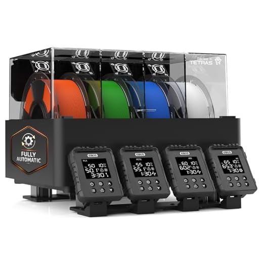 ⚡ 【EIBOS Official】 3D Printer Filament Dryer Tetras, AMS Heater Upgrade for Bambu Lab AMS, Dry While Printing, 4-Spool Independent Chambers, Auto-Venting, Storage Box, Power-Saving, for Nylon, PLA, PETG