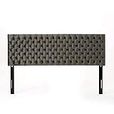 Christopher Knight Home Jezebel Wingback Tufted Velvet Headboard, King / Cal King, Grey / Black