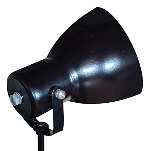 Luminária abajur de chão articulada gira 360 graus - Coluna de iluminação (Preto)