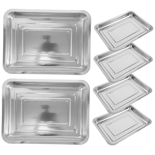 TOYANDONA 6 Piezas Bandejas de Germinación Inoxidable Bandejas para Plántulas con Recogida de Agua Portátiles y Resistentes para Jardinería Interior y Trasplante de Plantas