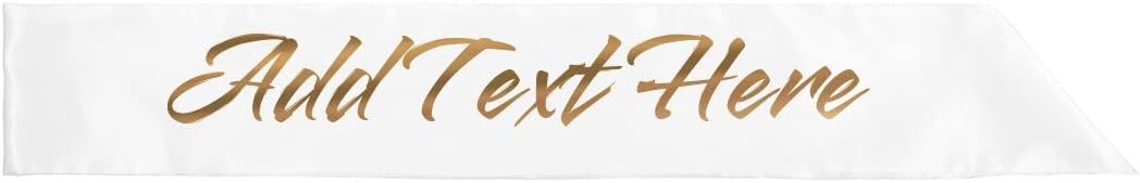 Customized Girl Fancy Gold Metallic Text: Adult Satin Party Sash