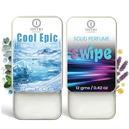 Image of Solid Perfume |Swipe&Cool Epic Alcohol Free Wax Perfume Balm, Long Lasting | Pocket Tin 12g, Pack Of 2| Non Greasy Smooth Glide, Travel Friendly Men And Women