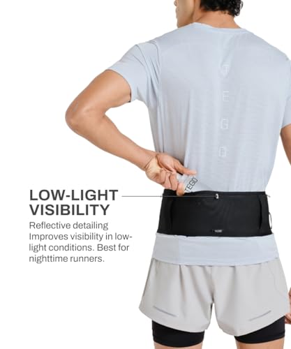Image of TEGO Pacer Running Belt | Bounce-Free Tubular Run Belt with Expandable Pockets | 4-Way Stretch | Jacket /Pole Carry Straps | Reflective Details | Lightweight 62g | Trail & Road Running Waist Pack
