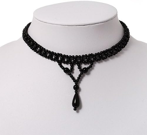 Avalaya Black Acrylic Bead Flex Gothic Choker - Image 3