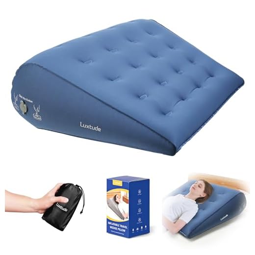 Luxtude Aufblasbares Keilkissen für Reisen, Zuhause, dreieckiges Bettkeilkissen zum Sitzen, Knie-Bein-Hochlagerungskissen, tragbares aufblasbares Keilkissen zum Schlafen, Lesen, Rückenstütze