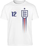 England Fußball EM Fantrikot Fan-Shirt Kleinkind Kinder Jungen T-Shirt 94 Weiß