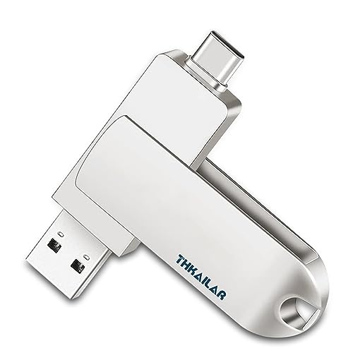 THKAILAR 128GB USB Memory Stick 3.2 with Type A and Type C Ports,Up to 400MB/s Read,USB C Flash Drive Gen 2 Portable SSD External Flash Drive For PC/Android Phone/Macbook(High Speed)
