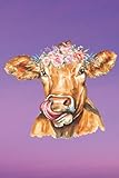  Floral Cow Planner- July 2021 - August 2022- Dated Calendars and Weekly Horizontal Spreads- 30 Lined Pages at the End- 6x9 Inches- 200 Pages (Cow Planners and Matching Lined Notebooks)