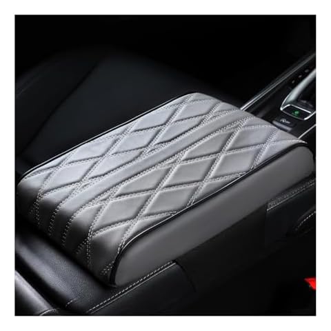 Mandark Car Center Console Cover, Soft Leather Memory Foam Automotive Armrest Seat Box Cushion Pad, Waterproof Comforable Vehicle Arm Rest Mat Accessories, Universal for RV, SUV, Truck (Gray) Cover