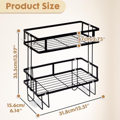 Pinkgarden Over-the-Toilet Storage Shelf, Large Capacity Bathroom Organizer, No-Drill Installation, Rust-Resistant Thick Steel, Space-Saving Over Toilet Bathroom Shelf (Black, 2 Tier) - Cosy Home Interiors Pinkgarden Over-the-Toilet Storage Shelf, Large Capacity Bathroom Organizer, No-Drill Installation, Rust-Resistant Thick Steel, Space-Saving Over Toilet Bathroom Shelf (Black, 2 Tier) - Image 2