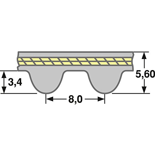 Cinghia dentata GT3-600 - 8MGT - 20 - GATES POWERGRIP GT3