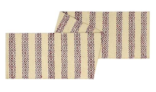 Image of The Home Talk Handwoven Chocho Yarns Table Runner 4-6 Seater - Eco-Friendly, Textured, Durable for Dining Table, Coffee Table, Console - 13x72 Inches
