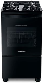 Fogão de piso brastemp 4 bocas com mesa de vidro e grades duplas de