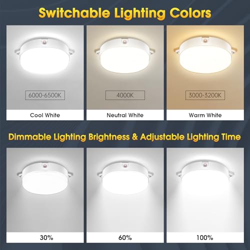 Sunbonar SCL-B Solar Ceiling Lights Indoor Outdoor(2 Pack), Dimmable Daytime 3000K/4000K/6000K Solar Shed Lights With On/Off Switch & Remote & 18W Solar Panel thumb #4