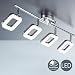 Produktbild B.K.Licht I schwenkbare LED Deckenleuchte I 4 flammige Deckenlampe I 4x 4W I warmweiße Lichtfarbe I 4x330lm I drehbar I eckige Platinen I Deckenstrahler I Länge: 68cm