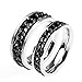 Aeici Bagues Mariage Bague Acier Chirurgical Femme Inoxydable Chaîne Anneau Noir Femme 56.5 & Homme 49