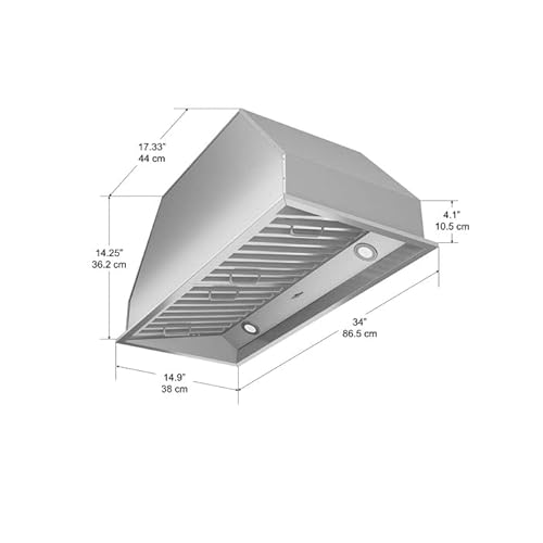 Ancona An-1313 Chef Series Built-In 34" Ducted 600 Cfm Insert Range Hood With Led Lights In Stainless Steel #TOP3