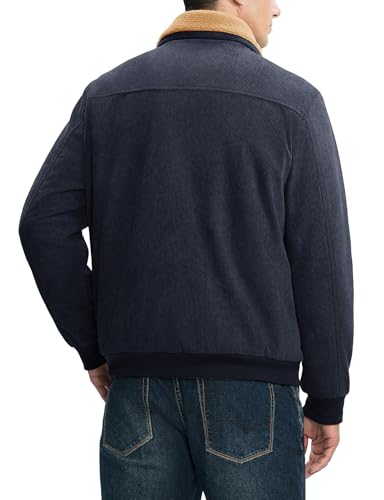 TBMPOY Men's Corduroy Jacket Sherpa Fleece Lined Casual Coat Turn-Down Collar Winter Warm Thickened Jackets with Pockets3