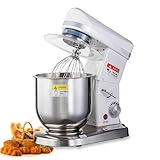 BANGBANGJI Gastronomie Teigrühmaschine 5L/7L/10L, 3-in-1 Elektrischer Standmixer, 3 Geschwindigkeiten Einstellbar, mit Edelstahlschüssel, Knethaken & Kuchenrührer für Bäckerei Pizzeria 5L