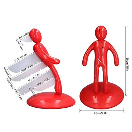Kitchen Knife Block Set, Novelty Knife Block Set Novelty Knife Holder Funny Kitchen Knife Holder Red Human Shaped Knife Holder Stab Body Man Knife Block Plastic Holder #TOP6