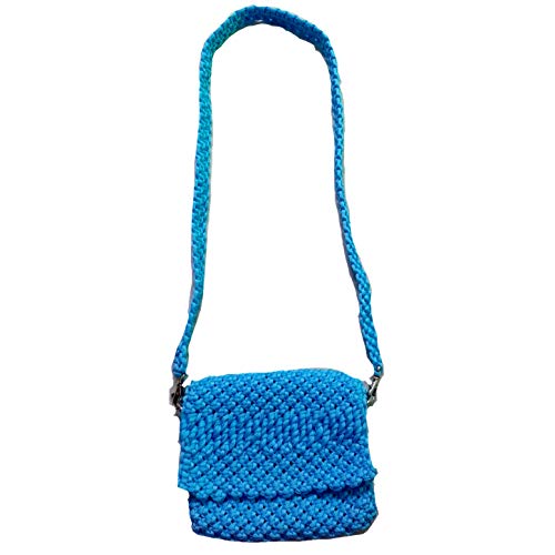 Mynah Women’s Sky Blue, Handwoven Macrame Sling Bag