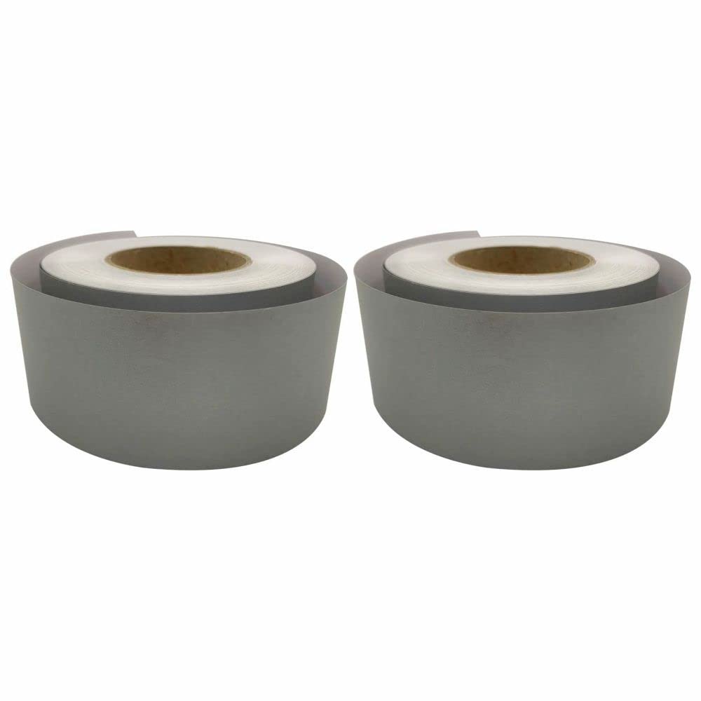 3 Ace Crafts (Pack of 2) Straight Edge Poster Paper Border Roll- (48mm x 50 Meters)- (Silver) School/Office, Classroom Decoration, Fade Resistant Paper, Black Board Border Display Rolls