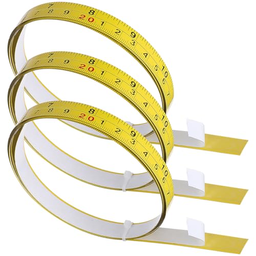 IMIKEYA 3 cintas de medir autoadhesivas 1 metro 13 mm ancho