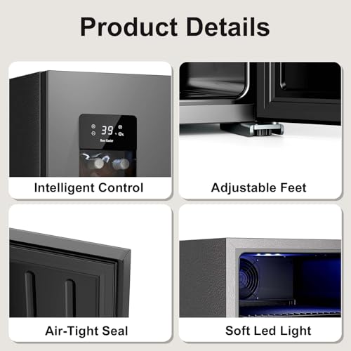 Image of Antarctic Star Beverage Refrigerator Auto Defrost Mini Fridge, 130 Can with Glass Door &Adjustable Shelves, 21-50F Temp Control,Beverage Cooler for Soda, Beer, Wine, Home Bar, Office, 3.2 Cu.Ft