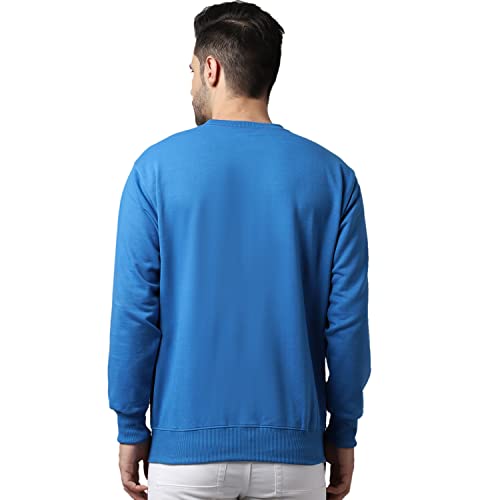 Image of BZR-Men's Fleece Round Neck Regular Sweatshirt (Sw Rrn Black 01-L Black L)(1903)