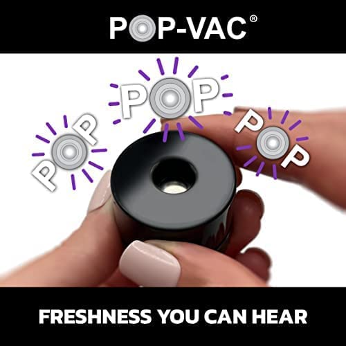 Pop-Vac (50 Pack Refillable Storage Vacuum Seal Container Jar For Herb Floral Powder Spice Concentrates, 4Ml Black Gloss #TOP2