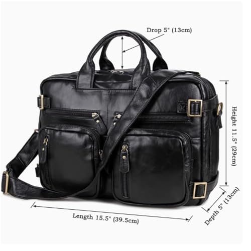 15.5in Suitcase Bag, Leathers, Messenger Crossbody Bag for Men and Women, Large Capacity, Waterproof Travel Versatile Work Bag, for Office Business College2