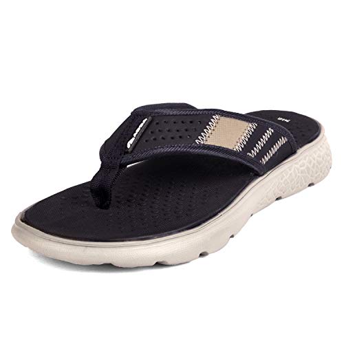 Image of Adda Men's I-CLOUD-3 Black, Navy, Grey Open-back Slipper - 10