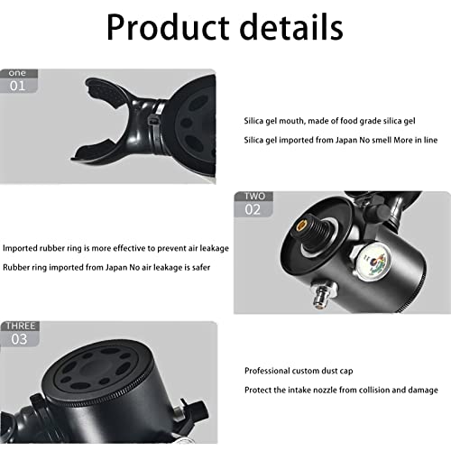 0.5L Mini Tank Dive Scuba, 5-10 Minutes Underwater Breath Device Portable Diving Cylinder Oxygen Tank Kits, Reusable Pony Bottle, Underwater Diving Breathing Training, 10M Deepest Water (Black) #TOP4