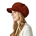 PivotWing Hats for Women Warm Soft Fine Plush Cloth Winter Hats Delicate Comfortable Good Touch Adjustable Womens Beret Fashion City Walking Leisure Travel Newsboy Hat Cold Weather, Brown 7 1/8