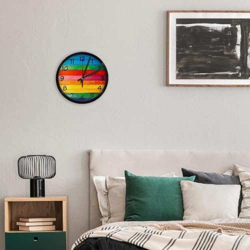 Horloge murale à rayures horizontales haut de gamme pour salon - 8
