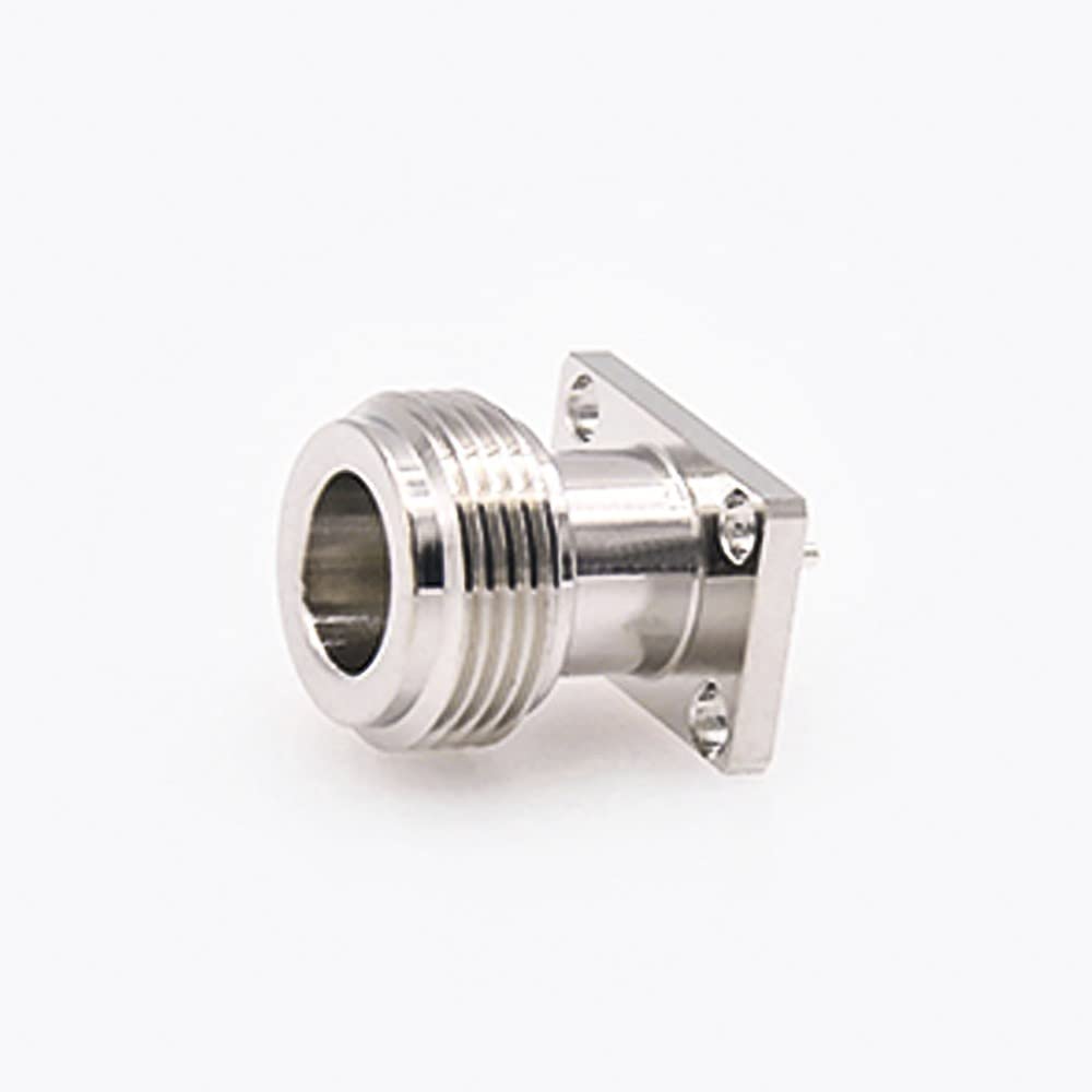 GXMRHWY N Connector Type Welding Plate 4 Hole Flange Straight Female Solder for PCB Mount Coax