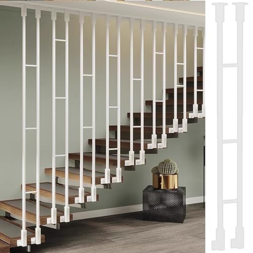 Barandilla de escalerametálicos Kit De Postes/barandillas De Escalera De Hierro Forjado Para Interiores, Balaustrada Cuadrada Para Escalera De Ático, Columna De Barandilla Metálica Vertical De Repuest