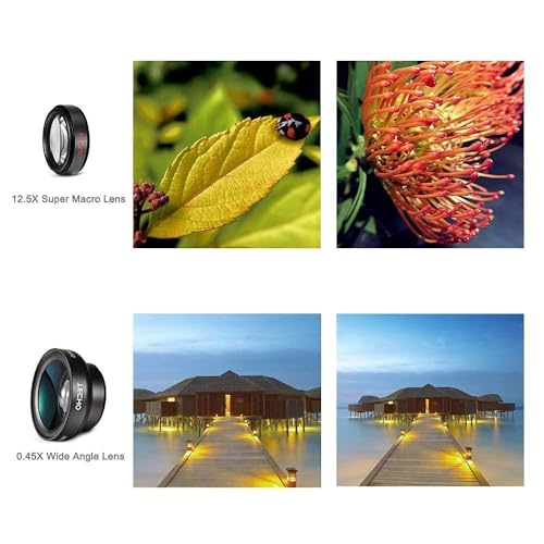 Image of Mobile Camera Lens, 0.45X mm Super Wide Angle Lens, 15X Macro Lens, Clip-On 2 in 1 Professional for Lens Kit for TIK Tok, Vlog, YouTube, Reels Compatible with All Smartphones