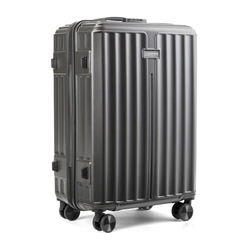 Image of MOVE-MEANT ROAMIFY Medium Cabin Suitcase 66 CM 8 Wheels Number Lock Poly Carbonate Dark Grey Trolley Bag for Men & Women | 360 Degree Wheeling System Luggage | Trolley Bags for Travel