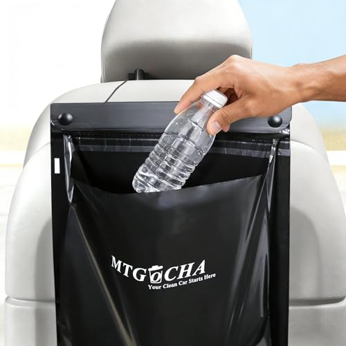 Image of Disposable Car Trash Bags Hanging (Set of 20) - Leak-Proof, Smell-Proof, 18 x 12Inches Recycled Car Garbage Bags, Automobile Trash Container, Road Trip Essentials, Black-Large