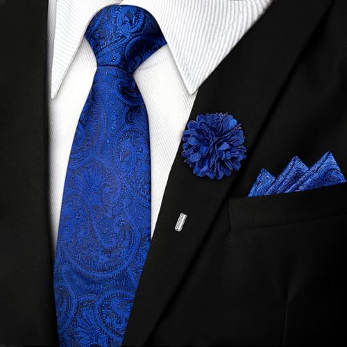 Image of DiBanGu Mens Zipper Tie Silk Pre-Tied Necktie with Gift Box