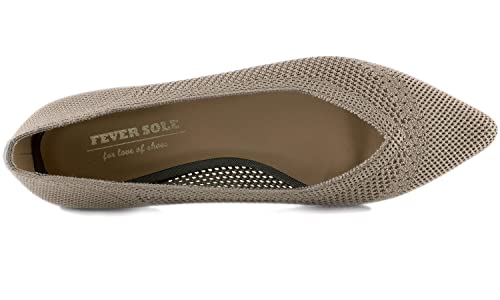 Image of FEVERSOLE Women's Woven Pointy Fashion Cutouts Breathable Knit Flat Shoes
